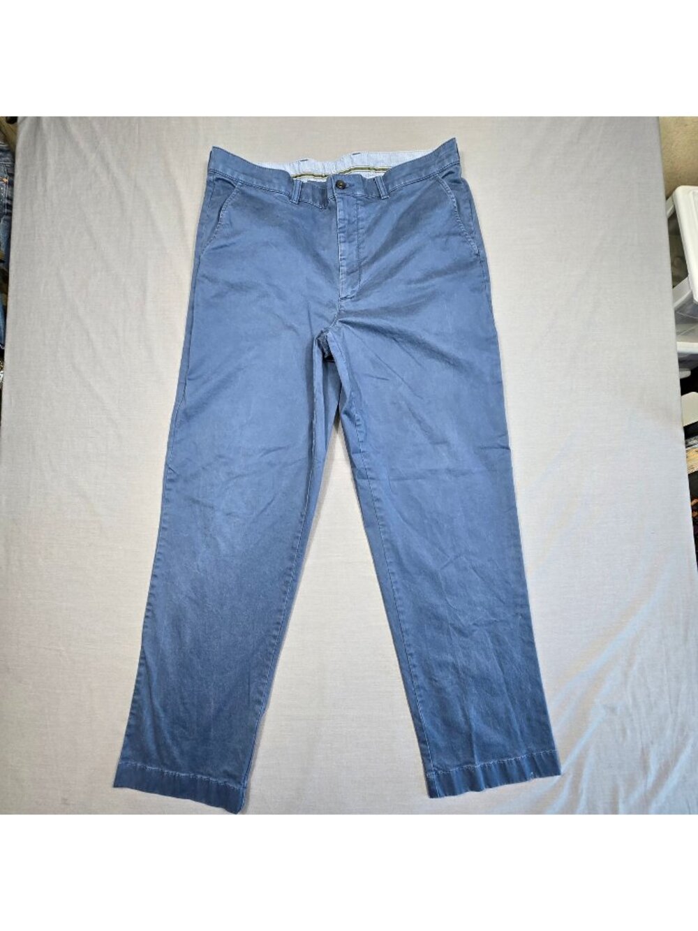 LL Bean 36W 32L Mens Natural Fit Pants Blue Cotton